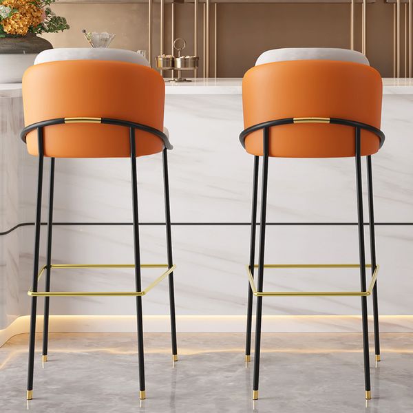 Sedia da bar in pelle nordica sgabello controso sedia da cucina da cucina comoda schiena alte chaise mobili per mangiatoia salla wz