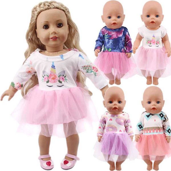 Vestido de vestuário de vestuário para bonecas para boneca artesanal para 18 polegadas American Doll Girl Toy 43 cm bebê recém -nascido itens de roupas nenucó Nossa geração Y240529