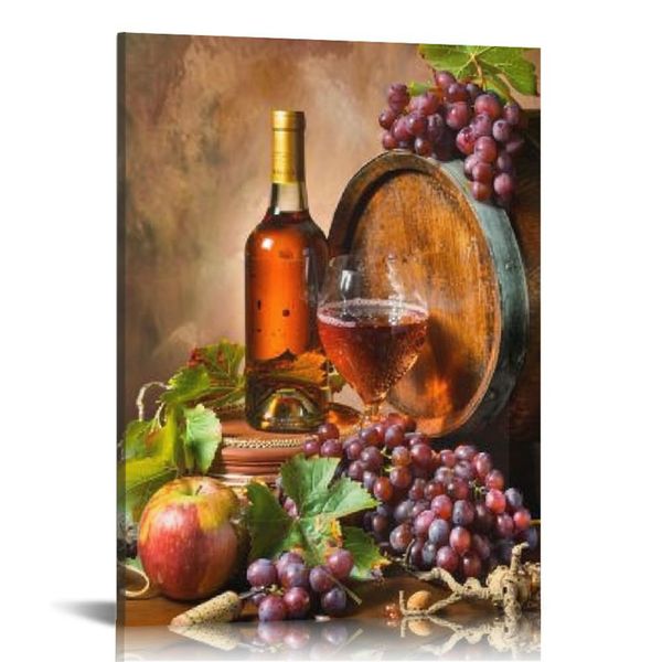 -Kitchen decorazioni da parete tazze di vino rosso hd moderni incorniciate art da arte in tela stampare immagini dipinti di vetro di vino canna per sala da pranzo più grande