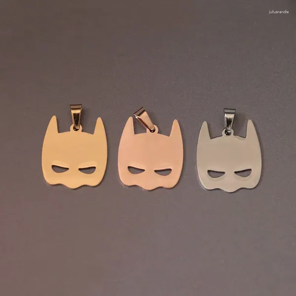 Colares de pingentes de bastões de metal de atacado 30pc/lote para máscara de aço inoxidável DIY máscara de morcego pingentes jóias fazendo crianças natal