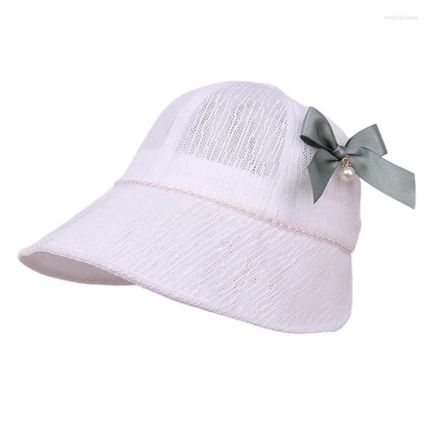 Berretti da baseball da donna con decalcomanie a fiocco Donna Tea Party Visiera in filato trasparente traspirante Cappello Casual Vacanza Primavera Sole_voghion.com