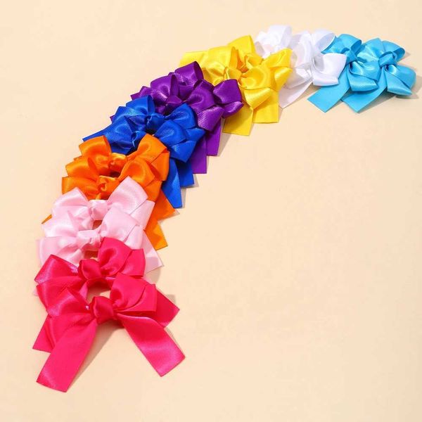 Haarzubehör 2pcs Ribbon Bowknot Haarklammern für Mädchen Feste Farbe Bögen Haarnadeln Haargreif Kids Boutique Baby Haarzubehör Geschenk Großhandel Y240529