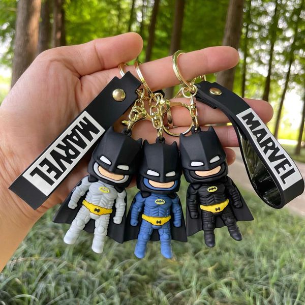 Pelive portachiavi di peluche Batman Supereroe topicne bambola cartone animato Materiale silicone Movie periferiche Pendant Toy Gift S2452802