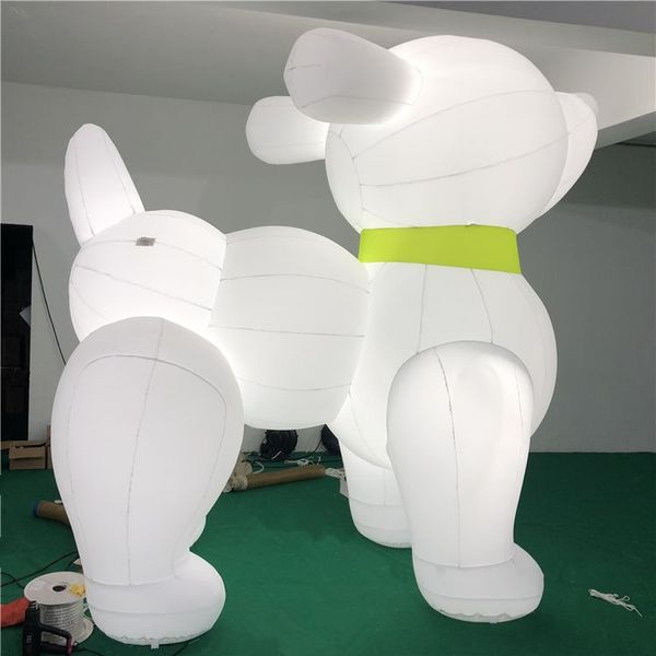 Großhandel Lllumined White Intlosable Ballon Hund Schlauchboote Ballonkunst Tier für Musikwerbung Dekoration 001 001