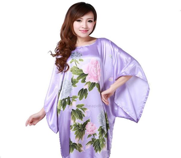 Herren- und Frauenkleidung chinesische Frauen Großhandel Hot traditionelles Verkauf Nachthemd Seiden Sommer Rayon Bad Robe Kimono Yukata Kleid Blume PS Größe Sxhya5770747