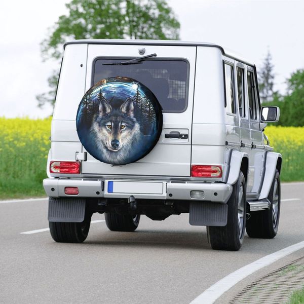 Coperchio di pneumatico di scorta di lupo personalizzato per animale 4x4 protezioni per ruote per auto per auto 14 