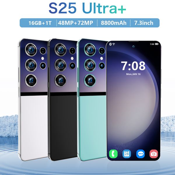 S25 Ultra New Ultra-dünn Original Global Version 5G Smartphone 16GB+1 TB 8800MAH 48 MP+72MP Qualcomm8 Gen 2 4G/5G Network Phone Android