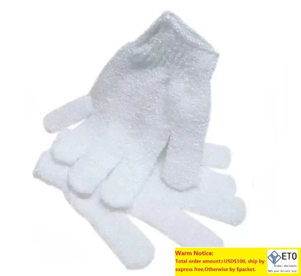 Weiße Nylonkörper Duschbad Handschuhe Peeling Handschuh Körper schrubbe Handschuhhandschuh Massage Dead Hautzellenentferner Großhandel Zz
