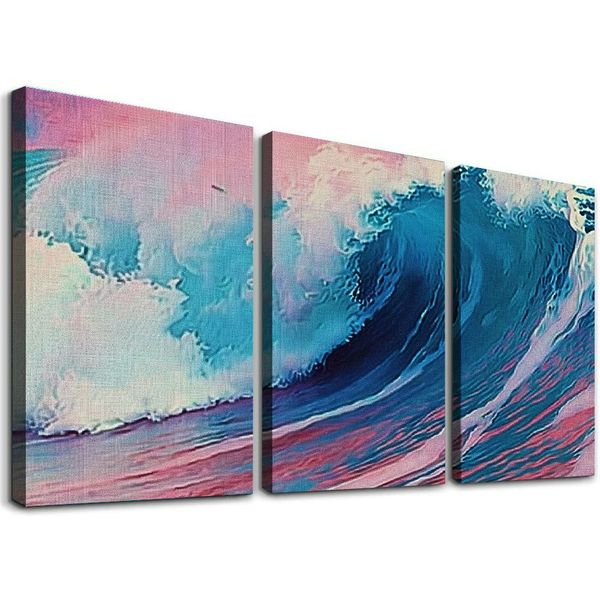 Profondità serene, dipinto oceano blu su tela, arte da parete testurizzata per decorazioni da parete al soggio