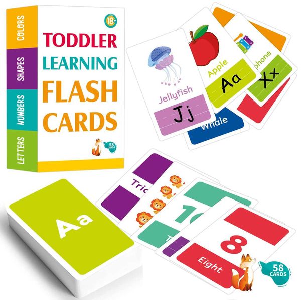 Tempo di conteggio della matematica Altri giocattoli 58pcs/set ABC Alphabet Numero Numero Forma Early Education Education Baby Arning Cards FlashCards Games Puzzs for Kids Regali WX5.29Tcha