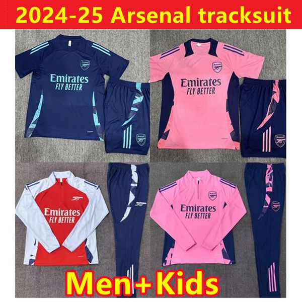 2024 2025 La tuta dell'Arsen set da uomo calcio calcistico per bambini 24 25 mezzo sede a maniche lunghe calcio di calcio cannonieri di allenamento di sopravvivenza di sopravvivenza kit da jogging chandal