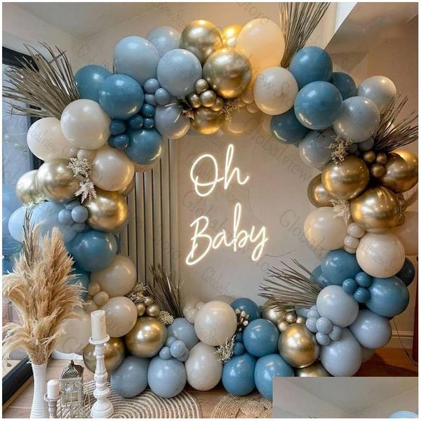 Outro evento de eventos suprimentos pastel oceano azul balão arco guirlanda kit de bebê pano de fundo decoração de casamento balões de batismo gota dhy9v