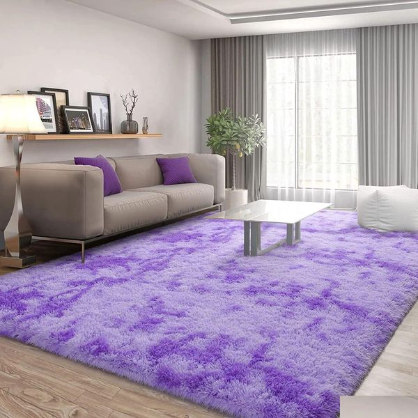 Teppich lila Fläche Teppich für Mädchen Schlafzimmer 4x6 Kinder Wohnzimmer werfen Kindergärtner Fuzzy p