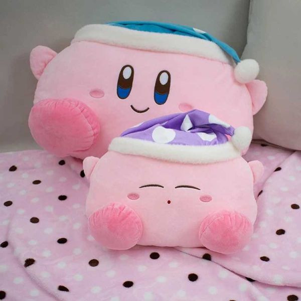 Cuscini di peluche cuscini maternità simpatica anime giapponese anime cuscino rosa kirbyed cuscino morbido decorazioni per la casa abbraccio giocattolo lombare supporto per auto wx5.29