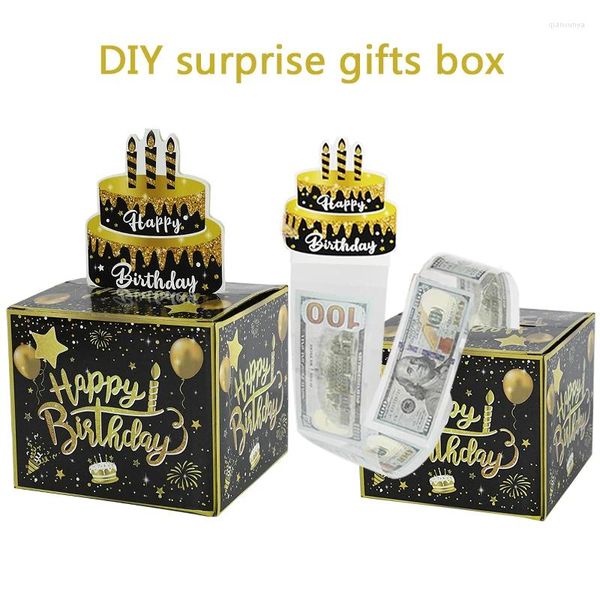 Geschenkverpackung Geburtstagsgeldbox für Geld Überraschungskästen kreative lustige DIY Geschenke Party liefert einzigartige Kuchendekoration