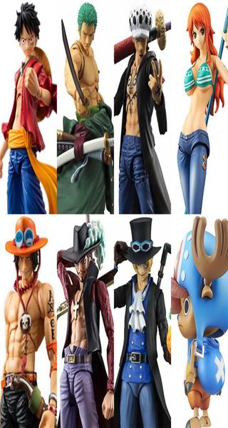 Megahouse Variabile Action Heroes One Piece Luffy Ace Zoro Sabo Law Nami Dracule Mihawk PVC Action Figure Figura da collezione Modello Toy T206191566