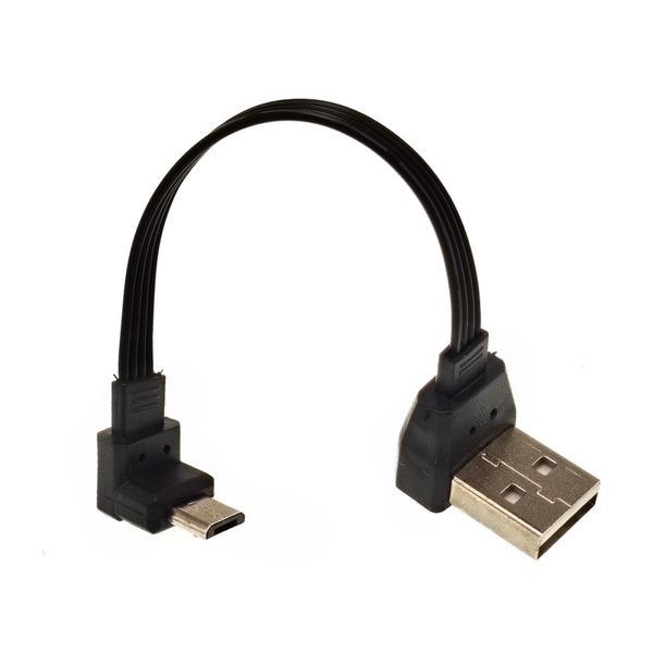 10cmsoft Flat Cable Micro USB Зарядка кабельная кабельная машина вверх и вниз влево и правый локоть Android Мобильный телефон Universal