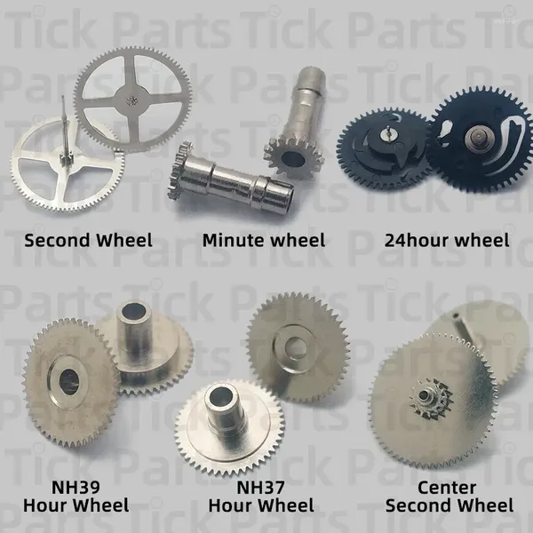 Guarda kit di riparazione giapponese NH37 NH39 Time Wheel Second Center Due ruote a 11 punti Calendario