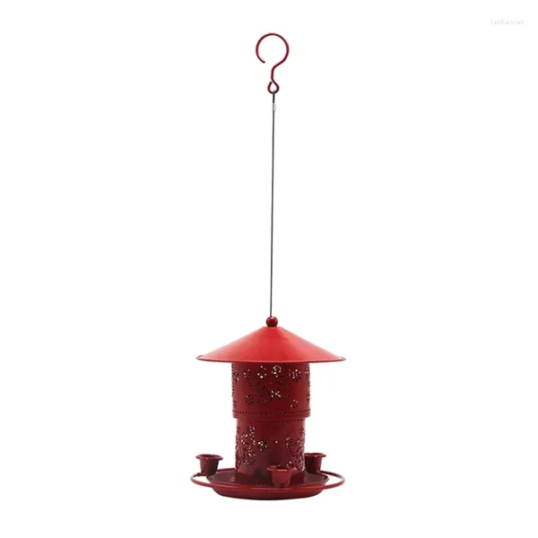 Altre alimentazione per alimentazione da esterno per esterni alimentari rosicini rossi con 3 tazze d'acqua facili pulizia del giardino ornamenti a forma di lanterna 6xde
