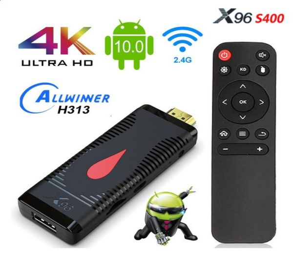 TV Stick Android 100 X96 S400 TV Stick Android X96S400 Allwinner H313 Quad Core 4K 60fps 24g WiFi 2GB 16GB Dongle TV VS X96S3348299