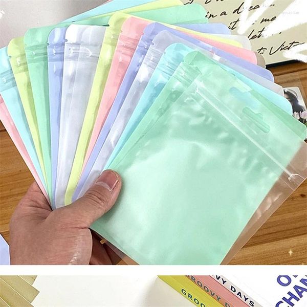Bolsas de armazenamento Macaroon cor auto -vedação plástico saco de embalagem bolsa