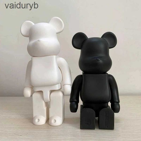 Figure giocattolo d'azione Plumper labbro di alta qualità componente fai -da -te in bianco e nero 28 cm Galaxy Painting Bear 3D Model Mini Brick Image H240531