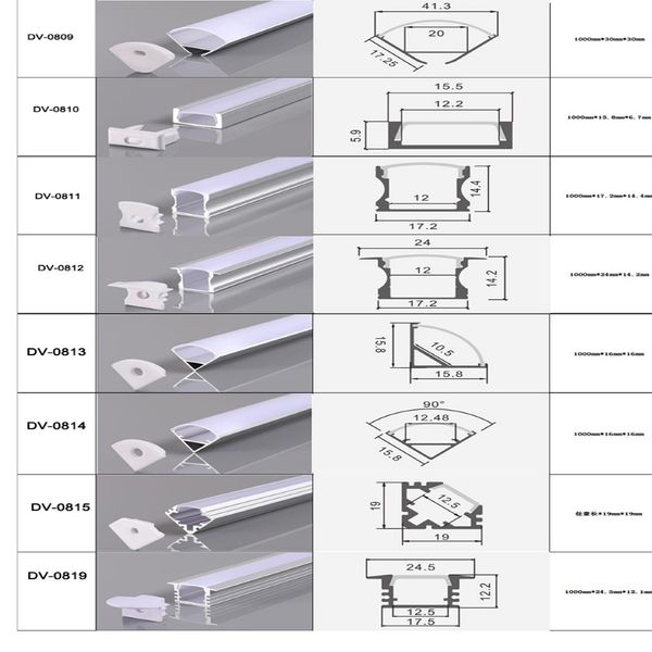 Claite 50 см U V YW Tri Style Aluminum Channel Holder для светодиодной полосы Light Bat под шкафной лампой кухня 1 8 см в ширину 2046