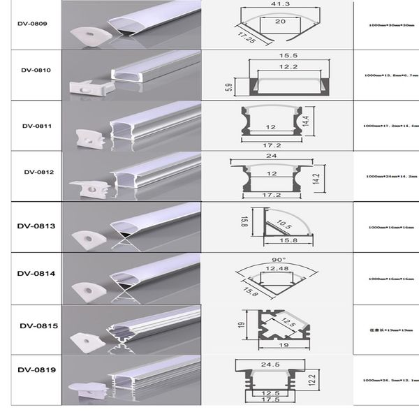 Claite 50 см u v yw tri Style Aluminum Channel для светодиодной полосы Light Bar под шкафной лампой кухня 1 8 см в ширину 3198