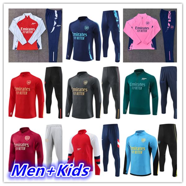 2024 2025 Pepe Saka Pink Arsen Tracksuit Fußballfußball Trikots Set 23 24 25 Gunners Training Anzug Odegaard Thomas Tierney Smith Transport Men Kids Sportswear Kit Kit