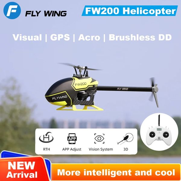 Flywing FW200 RC Hubschrauber H1 V2 8ch 3D Smart GPS RTF Selbststabilisierende bürstenlose Direktantrieb im Freien im Freien Dron Quadcopter 240529