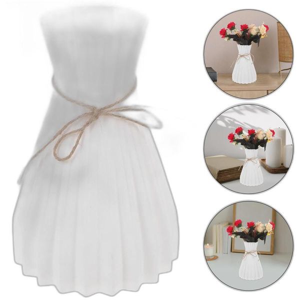 Vases Plastic Flower Vase Rope Paper Folding Shape Minimalist Floral Dried Flowers Fresh Bouquet Wedding