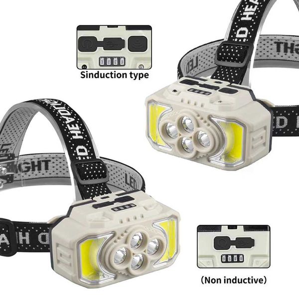 Fackeln leistungsstarke LED -Headlamptorch USB wiederaufladbare Taschenlampe Scheinwerfer wasserdichtes Kopfleuchten Camping Fischereifischerei Leuchte Lampen Lampen Taschenlampe S24731