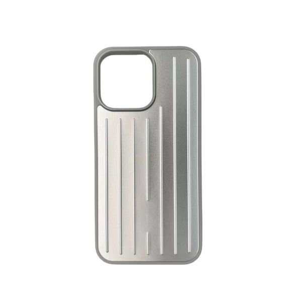 Mit Geschenkbox Telefon Gepäck Reisemodellstil Hülle für Apple iPhone 15 Pro Max 14 13 12 Pro Case Designer Telefon Hülle Rim Mowa Phonecase Silver Aluminiumlegierung