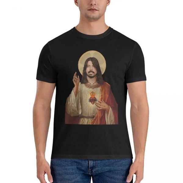 Herren Kleidung Dave Grohl Jesus T-Shirt Herren lustig übergroß
