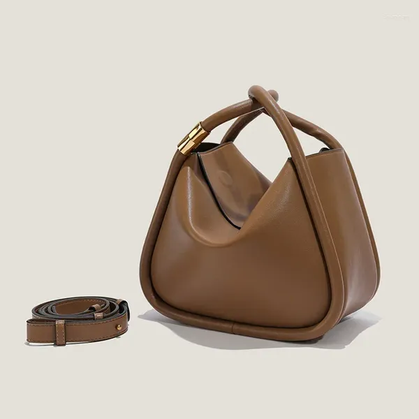 Сумки-тоут 2024, модные женские сумки в стиле ретро из натуральной кожи, сумки-подушки Wonton, роскошные дизайнерские сумки через плечо для женщин