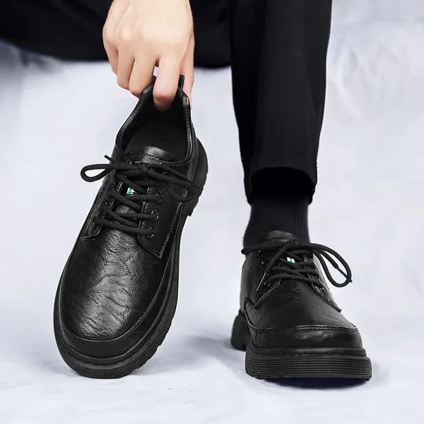 Sapatos de vestido de couro masculino verão formal desgaste negócios estilo britânico casual terno preto brilhante casamento noivo