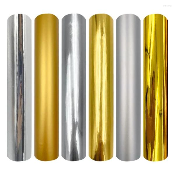 Fensteraufkleber, Gold-Silber-Serie, Metallic-Klebstoff, permanentes Bündel, 6 Blatt, 30,5 x 25,4 cm, DIY Innenbecher, Schreibtisch, Glasdekoration für