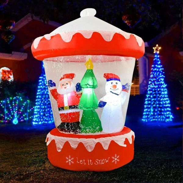 Outros brinquedos 1,8 metros decoração de Natal inflável balão de ar quente floco de neve Papai Noel boneco de neve brinquedo inflável jardim ao ar livre decoração de festa de ano novoL2403