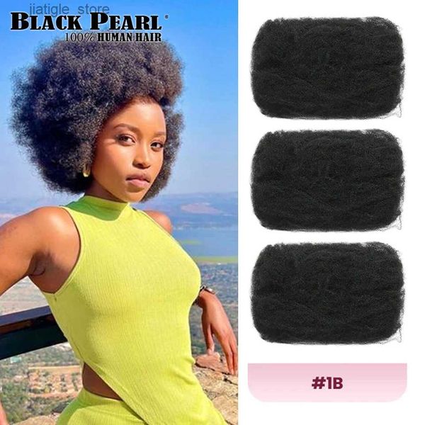 Parrucche sintetiche nere perla remy afro pieghevole chiusure ricci di capelli s Affordable Afro Ruggy Bulk Human Hair Auburn Colore per la treccia dreadloc Y240401