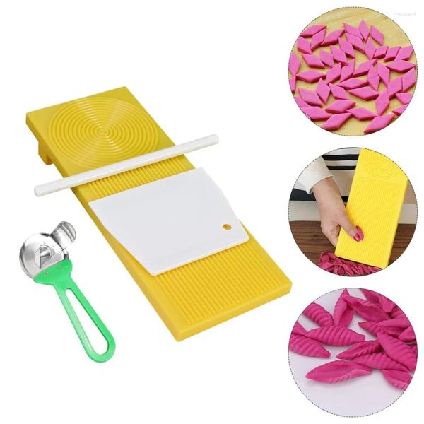 Ciotole 4 pezzi Tagliere per pasta Gnocchi Strumenti per la casa Garganelli Maker Stampi per cottura in plastica ABS Rullo per pizza per bambini