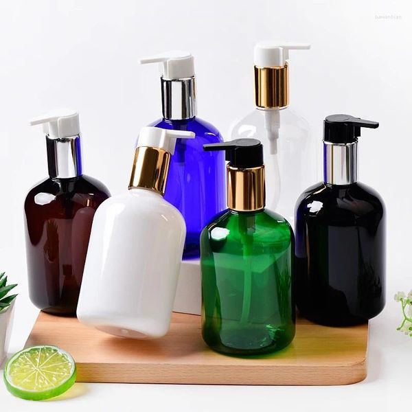 Lagerflaschen 20 stücke 300 ml Leere Reise Weiß Klar PET mit Goldpumpe Für Kosmetikverpackungen Shampoo Duschgel Flaschenspender