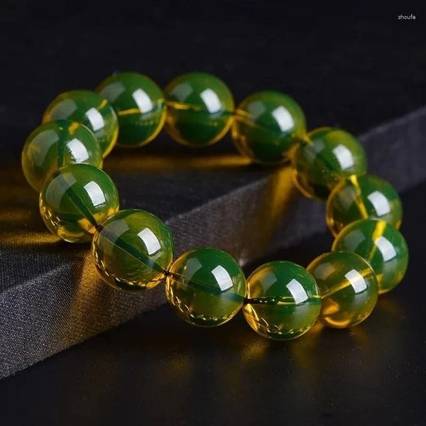 Charme Pulseiras México Purificação de Água Azul Pérola Beeswax Pulseira Beads Círculo Âmbar para Homens e Mulheres na Mão