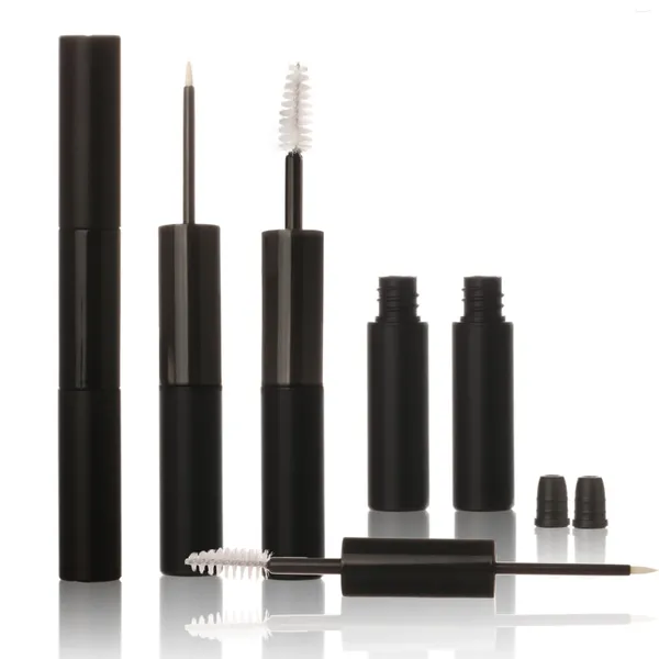 Garrafas de armazenamento 5ml 2 vazio preto duplo-end rímel creme delineador tubo 10ml in1 líquido de crescimento de cílios dupla cabeça 36pcs