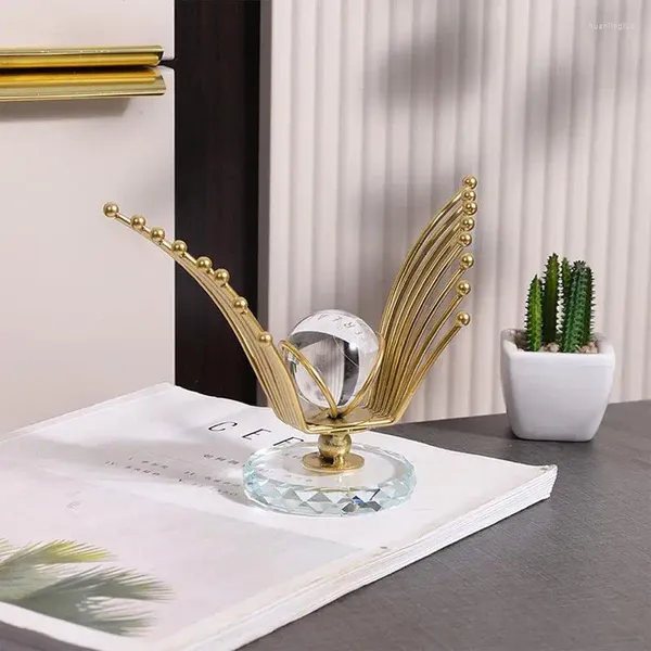 Decoração de festa bola de cristal com base vintage águia espalhando asas decorativas ornamento delicado criativo decoração de escritório em casa presentes