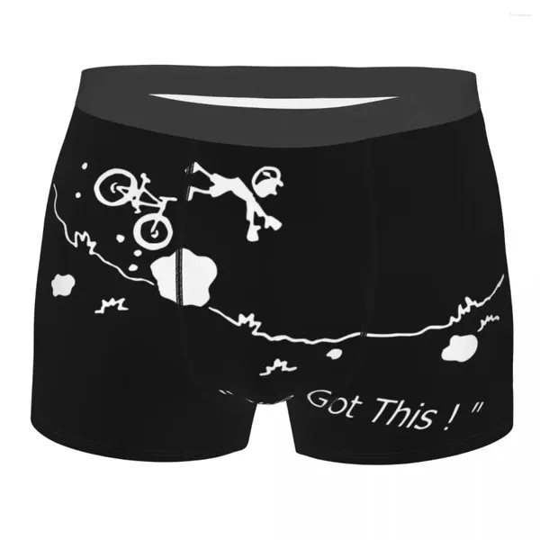 Cuecas homens boxer shorts calcinha ciclismo crash mountain bike eu tenho este desenho animado mtb roupa interior macia homme humor plus size