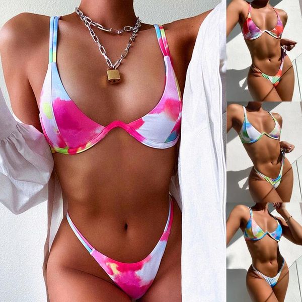 Damen Bademode Frauen Set Bandeau Badeanzug Brasilianische Beachwear Push-Up Bandage Bikini Bademode Tankinis Strampler Badeanzüge Für