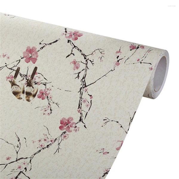 Janela adesivos pastoral floral pássaro papel de parede casca e vara impermeável removível sala de estar quarto cozinha auto adesivo decoração de casa