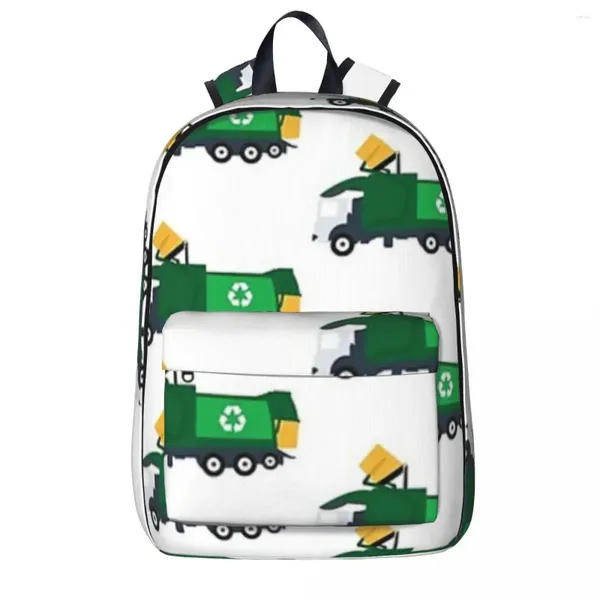 Zaino Riciclaggio Zaini per camion della spazzatura Ragazzi Ragazze Bookbag Borse da scuola per studenti impermeabili Portabilità Zaino da viaggio Borsa a tracolla