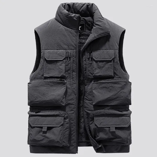 Gilet da uomo Panno Morbido di Inverno Gilet di Spessore Caldo Casual di Alta Qualità Impermeabile Moda Con Coulisse Gilet di Grandi Dimensioni 2024