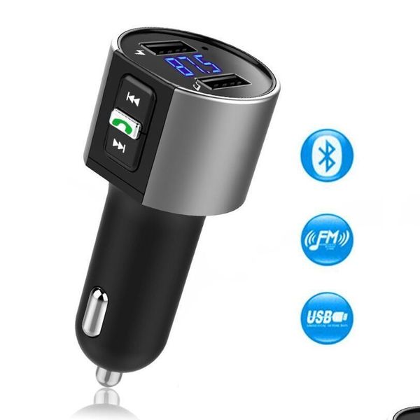 Bluetooth car kit transmissor fm mãos c26s mp3 player com 3.1a carga rápida dupla usb carregador móvel entrega direta automóveis motorc otd4h